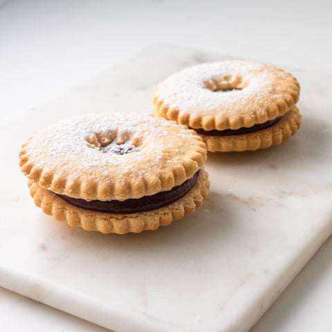 2 Pack Allergen Friendly Raspberry Linzer Cookies  (Plant Based)